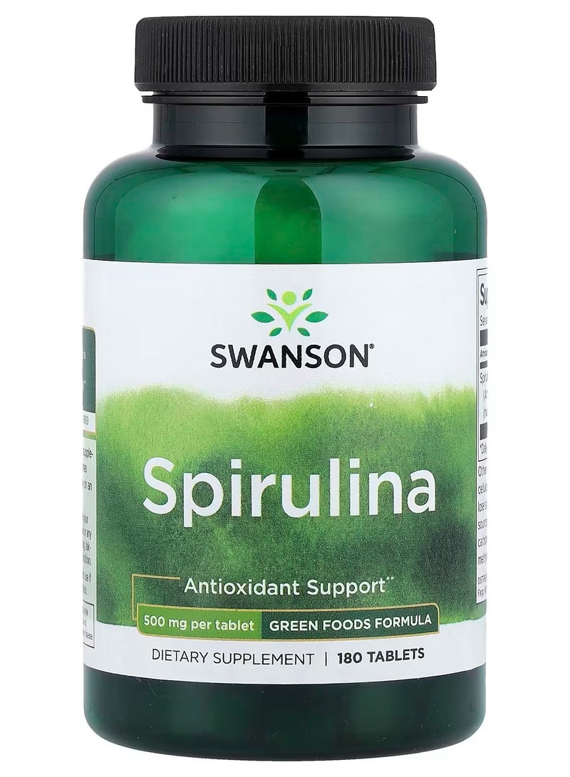 Swanson, Spirulina, 500 mg, 180 Tablets