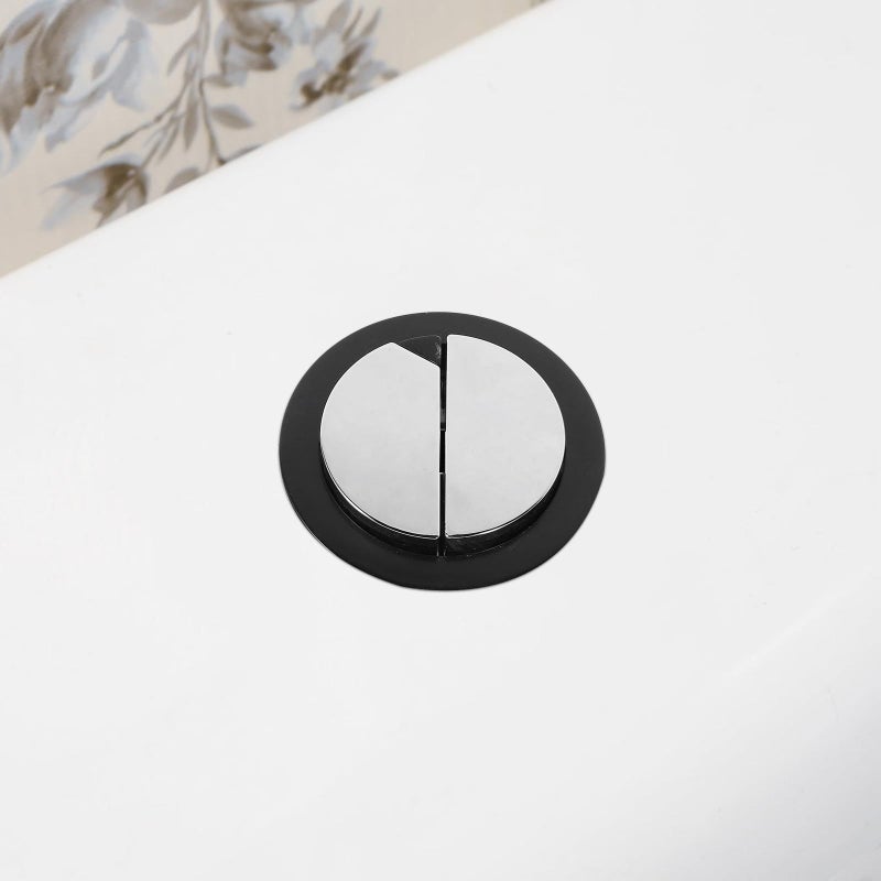 Universal Dual Toilet Flush Button Replacement 48x57mm Plastic Water Tank Push Button Black 2pcs Set - Image 5