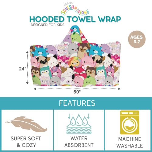 Franco Squishmallows Kids Bath/Pool/Beach Soft Cotton Terry Hooded Towel Wrap, 24 in x 50 in, By Franco - Image 4