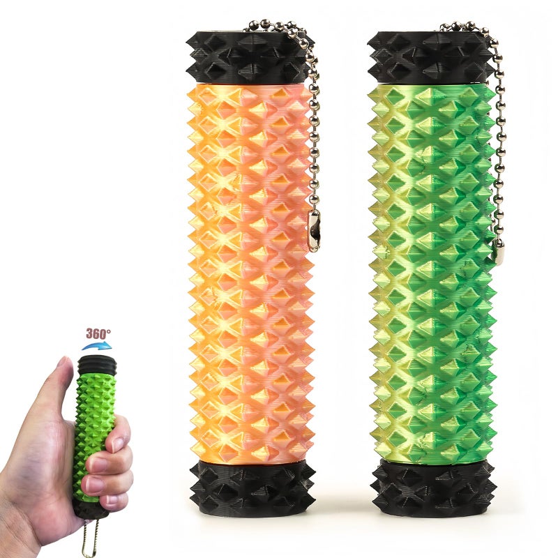 Deiviko 2Pcs Upgrade Little Pain Ouchies Pain Stim Fidget 3D Printed Fidget Toys Anxiety Relief Items Rotatable Grippie Stim Keychain Stim Toys for Autistic Adults Hard Spiky Sensory Toys Novelty Gifts - Image 3