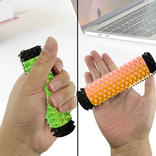 Deiviko 2Pcs Upgrade Little Pain Ouchies Pain Stim Fidget 3D Printed Fidget Toys Anxiety Relief Items Rotatable Grippie Stim Keychain Stim Toys for Autistic Adults Hard Spiky Sensory Toys Novelty Gifts - Image 5