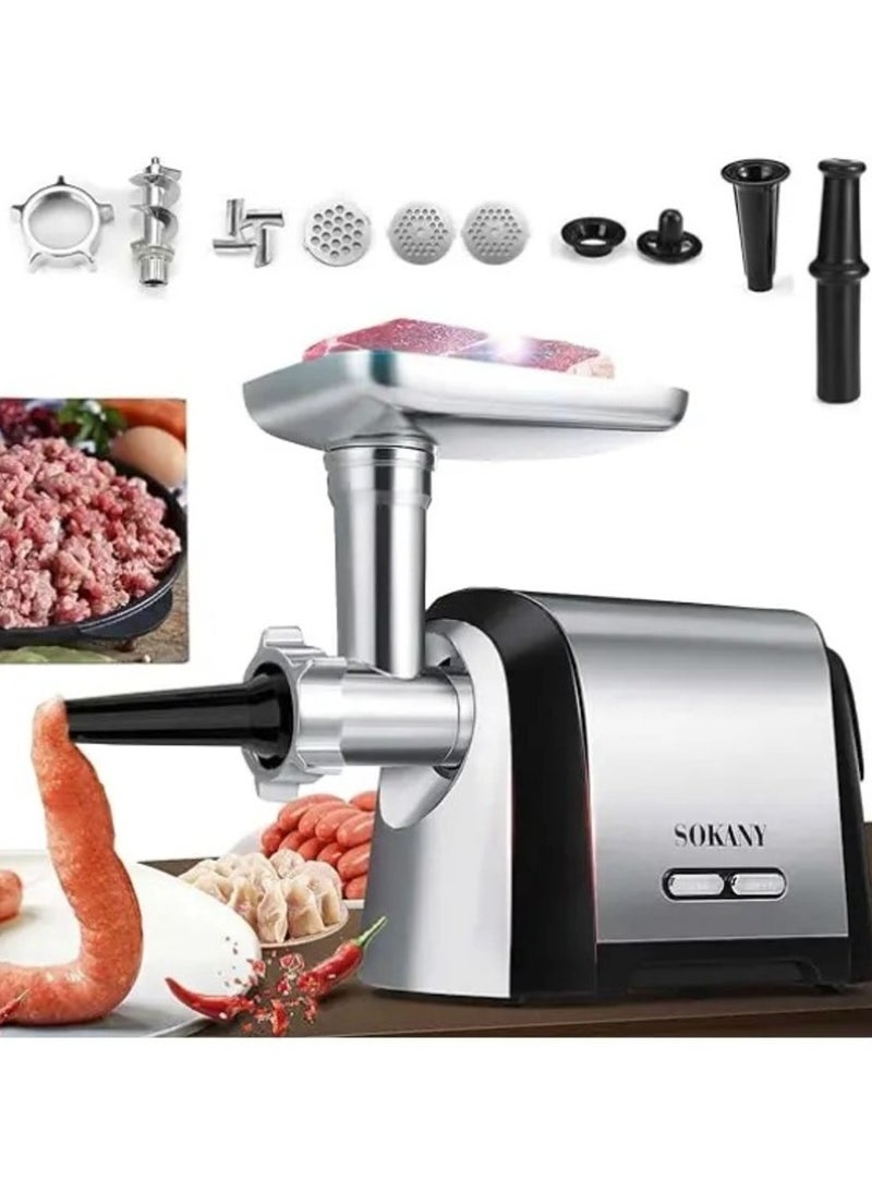 sokany SOKANY SK-088 3200W Electric Meat Sausage Maker, 3 in 1 Kitchen Sausage Filler with 3 Hole Slices Stainless Steel  - Image 1