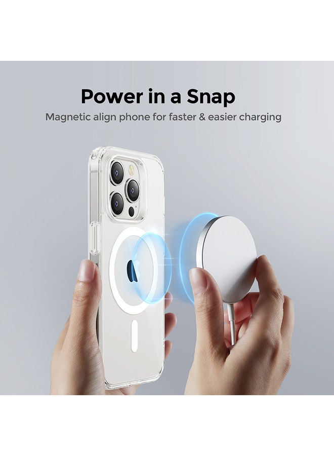 O Ozone Protective Cover for Apple iPhone 14 Pro Case with Magsafe TPU Acrylic Slim Thin Shockproof Phone Cover - Clear - Image 3