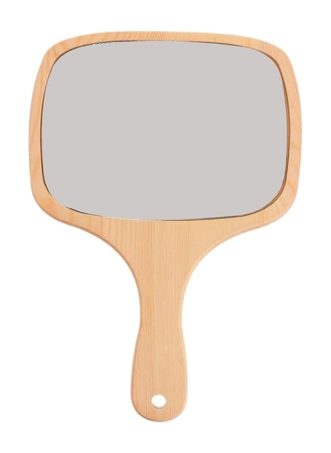 The Bros Wood Makeup Mirror, Portable Wooden Handle Hand Held Makeup Mirror Vintage Wood Vanity Cosmetic Mirror Travel Makeup Mirror for Women,bathroom mirror,beauty makeup mirror  - Image 1
