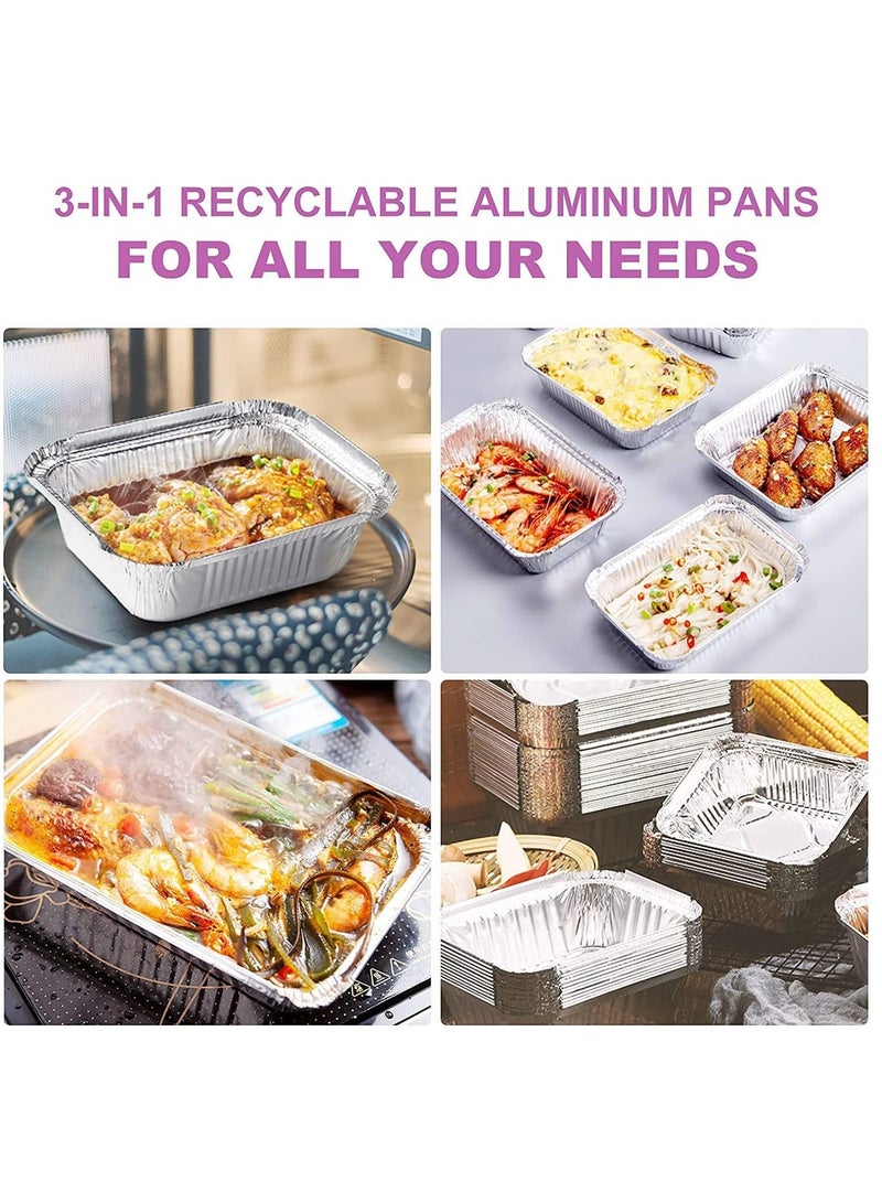 vsell24 680CC 100PC حاويات ألمنيوم قابلة للتصرف مع أغطية لتخزين الطعام - Image 4
