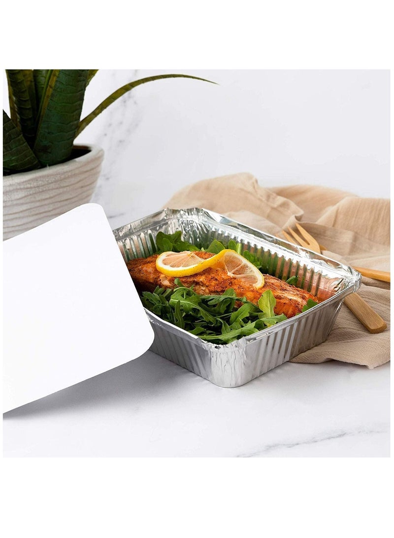 vsell24 680CC 100PC حاويات ألمنيوم قابلة للتصرف مع أغطية لتخزين الطعام - Image 3