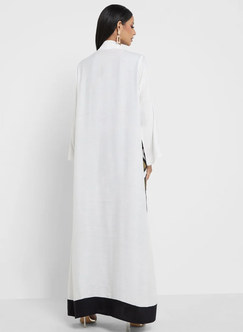 Khizana Aztec Print Abaya With Sheila