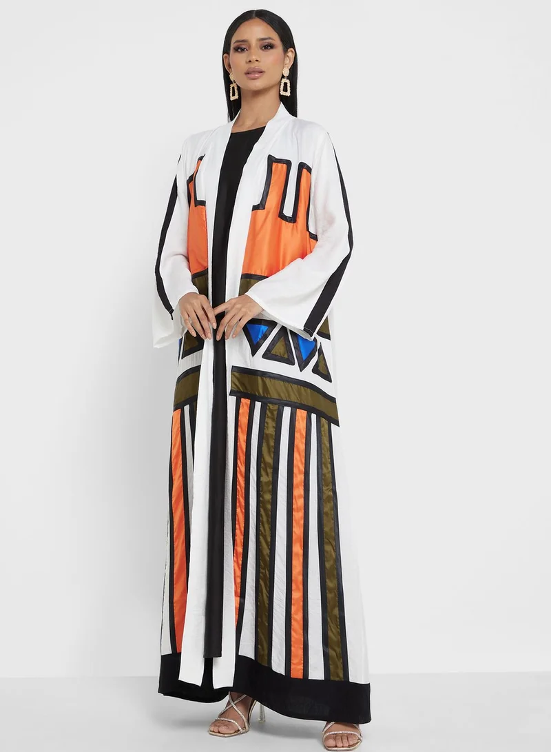 Khizana Aztec Print Abaya With Sheila