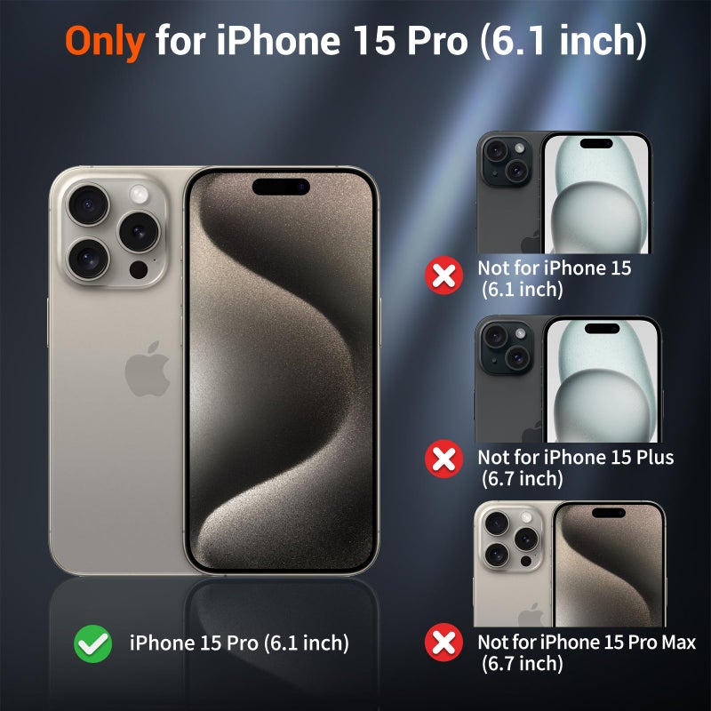SUPFINE Magnetic for iPhone 15 Pro Case with Screen Protector (Compatible with MagSafe) (Military Grade Drop Protection) Translucent Matte Shockproof with Anti-Fingerprint Phone Case,Deep Blue - Image 2
