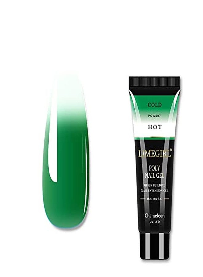 Limegirl Thermal 15ml Poly Nail Gel Finger Extension Nail Art Manicure Temperature Color Changing Acryl Gel Varnish Hybrid UV LED Hard Builder Nail Gel Polish (LG-15ml-PGW07) - Image 1