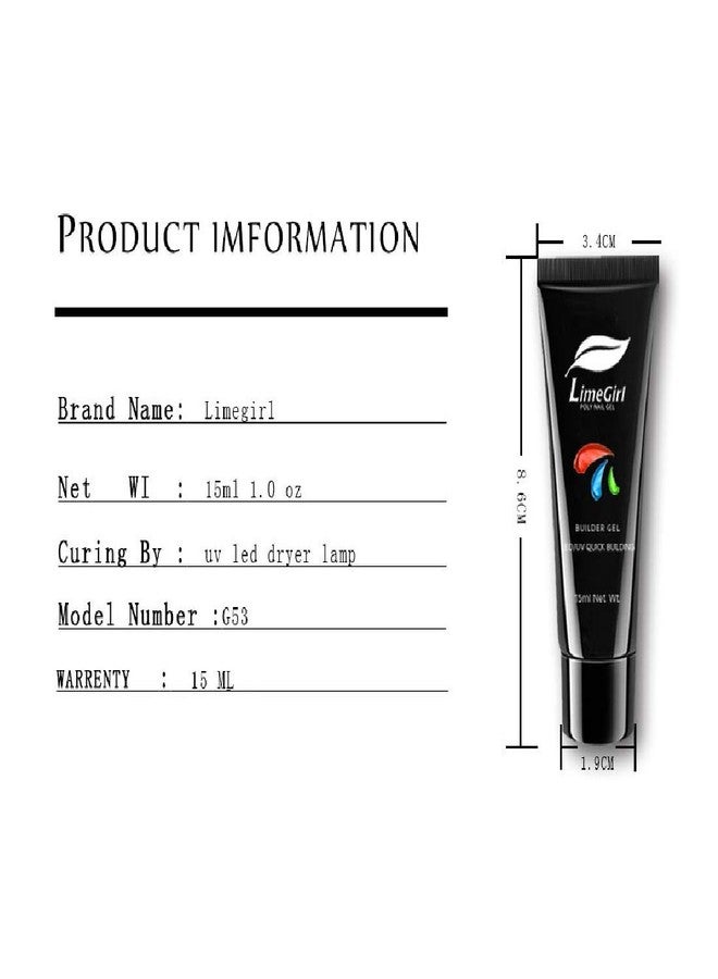 Limegirl Thermal 15ml Poly Nail Gel Finger Extension Nail Art Manicure Temperature Color Changing Acryl Gel Varnish Hybrid UV LED Hard Builder Nail Gel Polish (LG-15ml-PGW07) - Image 5