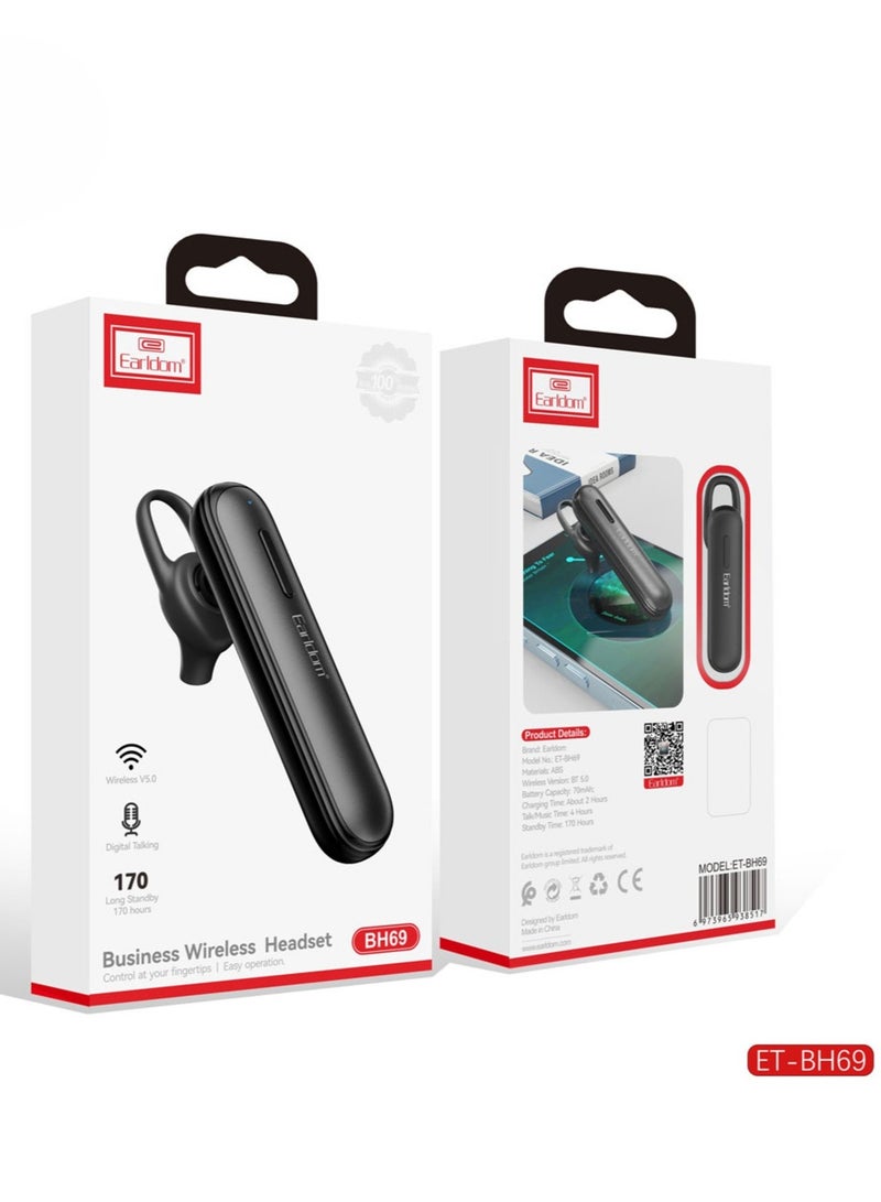 NEW BH69 Business Wireless Headset - Crystal Clear Sound & All-Day Comfort for Professionals - Image 1