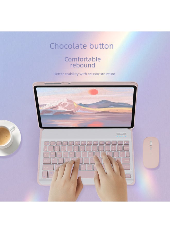 Generic - For Huawei Tablet MatePad11.5s Bluetooth Keyboard Protective Cover Pro11 Inch SE10.4 Glory 9Pro-Color:Elegant Powder + Keyboard]-Applicable Model:For Huawei Matepad 10.4 Inch - Image 1