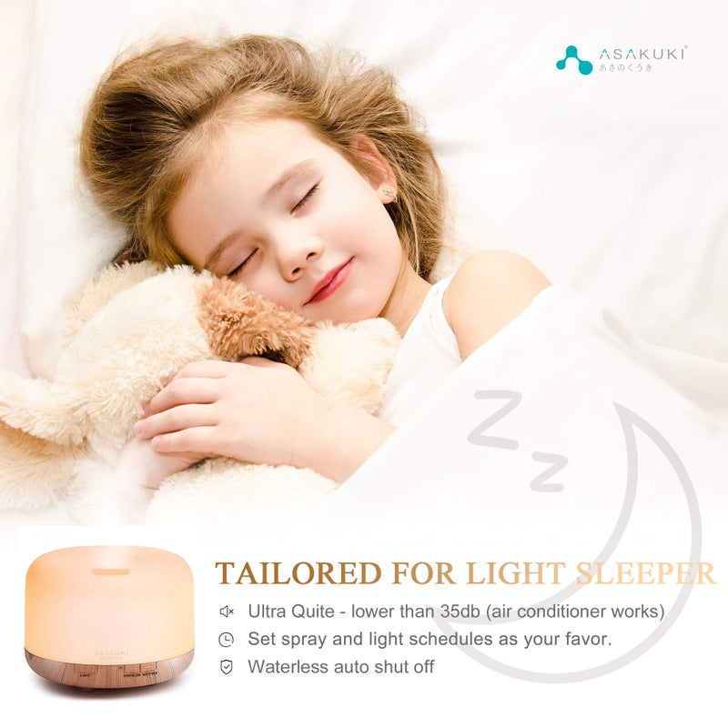 ASAKUKI Smart Wi-Fi Essential Oil Diffuser, App and Voice Control Compatible with Alexa, 500ml Aromatherapy Humidifier for Relaxing Atmosphere in Home Office Bedroom Gold - Image 5