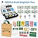 Bstoyder Calculator Cash Register Toy Gift for Kids Age 3 4 5 6 7 8 Year Old 120 Pcs Grocery Store Playset with Toy Cash Grocery Boxes Microphone Play Cash Register for Toddlers 48 Silvery - Image 4