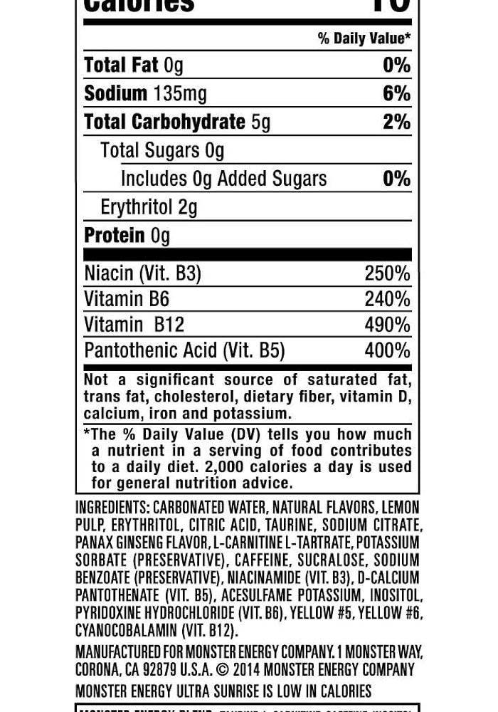 Monster Energy Drink Ultra Sunrise 16 fl oz - Image 2