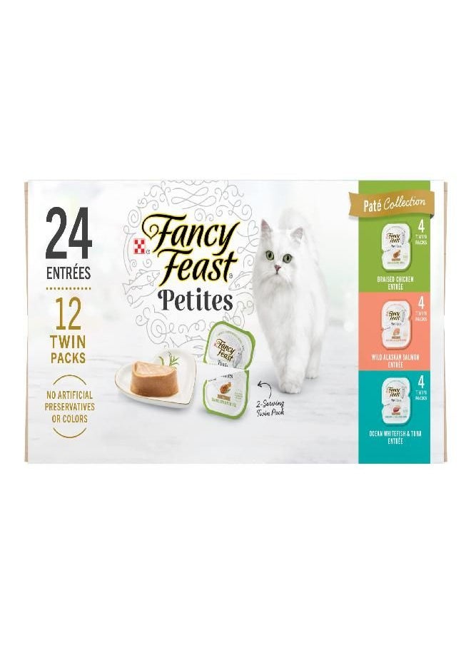 Purina Fancy Feast - Purina Fancy Feast Gourmet Wet Cat Food Variety Pack, Petites Pate Collection, break-apart tubs, 24 servings - (12) 2.8 oz. Tubs - Image 1
