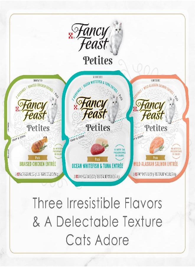Purina Fancy Feast - Purina Fancy Feast Gourmet Wet Cat Food Variety Pack, Petites Pate Collection, break-apart tubs, 24 servings - (12) 2.8 oz. Tubs - Image 1