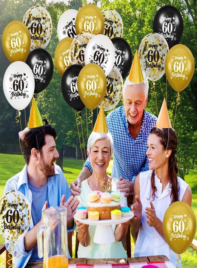 Yoirrat 60th Birthday Balloons for Men, 24Pcs Black Gold White Happy 60th Birthday Balloons Party Decorations for Men Women 60 Years Old Party Decor Supplies - Image 4