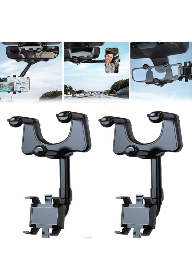 Phone Mount for Car, 360°Rotatable and Retractable Car Phone Holder Mount Multifunctional Rearview Mirror Phone Holder Car Adjustable Cell Phone Holder for iPhone 13 12 11 Pro Max XR All Smartphones - Image 1