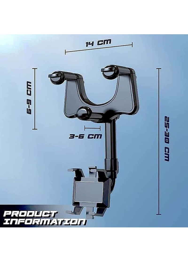 Phone Mount for Car, 360°Rotatable and Retractable Car Phone Holder Mount Multifunctional Rearview Mirror Phone Holder Car Adjustable Cell Phone Holder for iPhone 13 12 11 Pro Max XR All Smartphones - Image 5