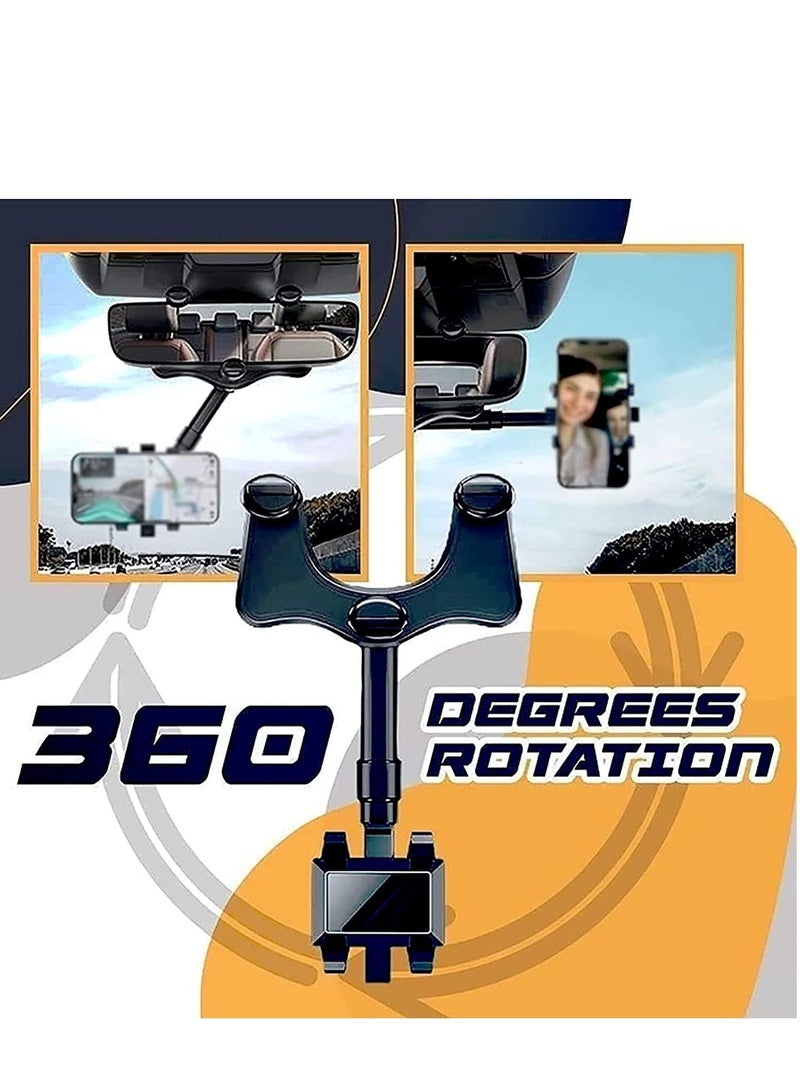 Phone Mount for Car, 360°Rotatable and Retractable Car Phone Holder Mount Multifunctional Rearview Mirror Phone Holder Car Adjustable Cell Phone Holder for iPhone 13 12 11 Pro Max XR All Smartphones - Image 2