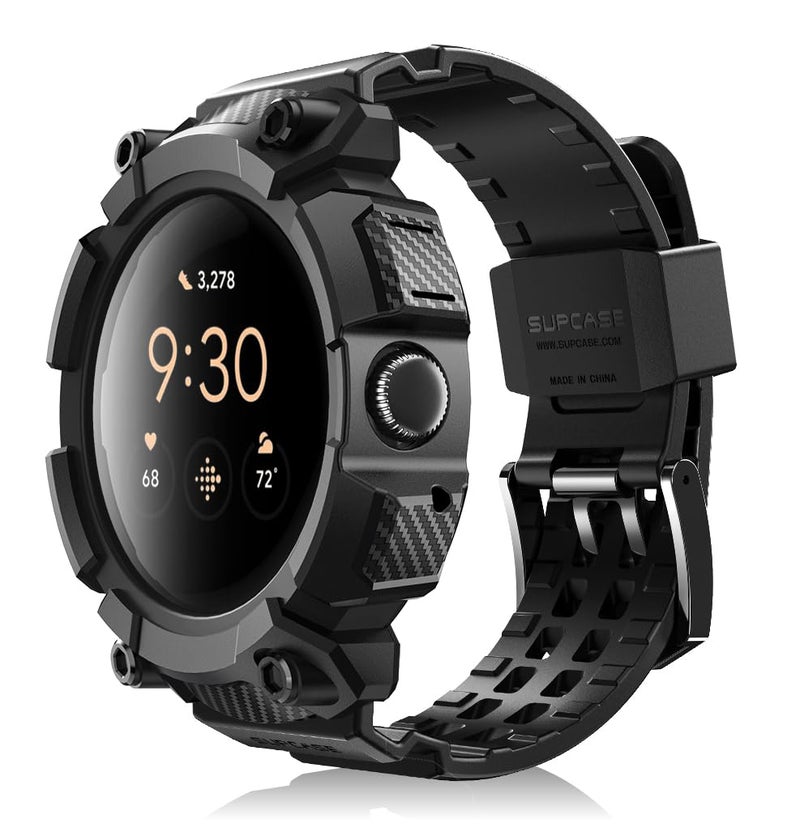 SUPCASE for Google Pixel Watch 3 45mm Case with Band (Unicorn Beetle Pro), [Military-Grade Protection] [Anti-Scratch] Rugged Men Cover with Adjustable Strap Band for Pixel Watch 3 45mm, Black - Image 1