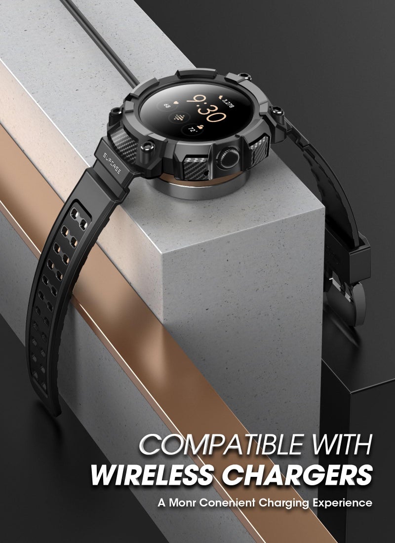 SUPCASE for Google Pixel Watch 3 45mm Case with Band (Unicorn Beetle Pro), [Military-Grade Protection] [Anti-Scratch] Rugged Men Cover with Adjustable Strap Band for Pixel Watch 3 45mm, Black - Image 4