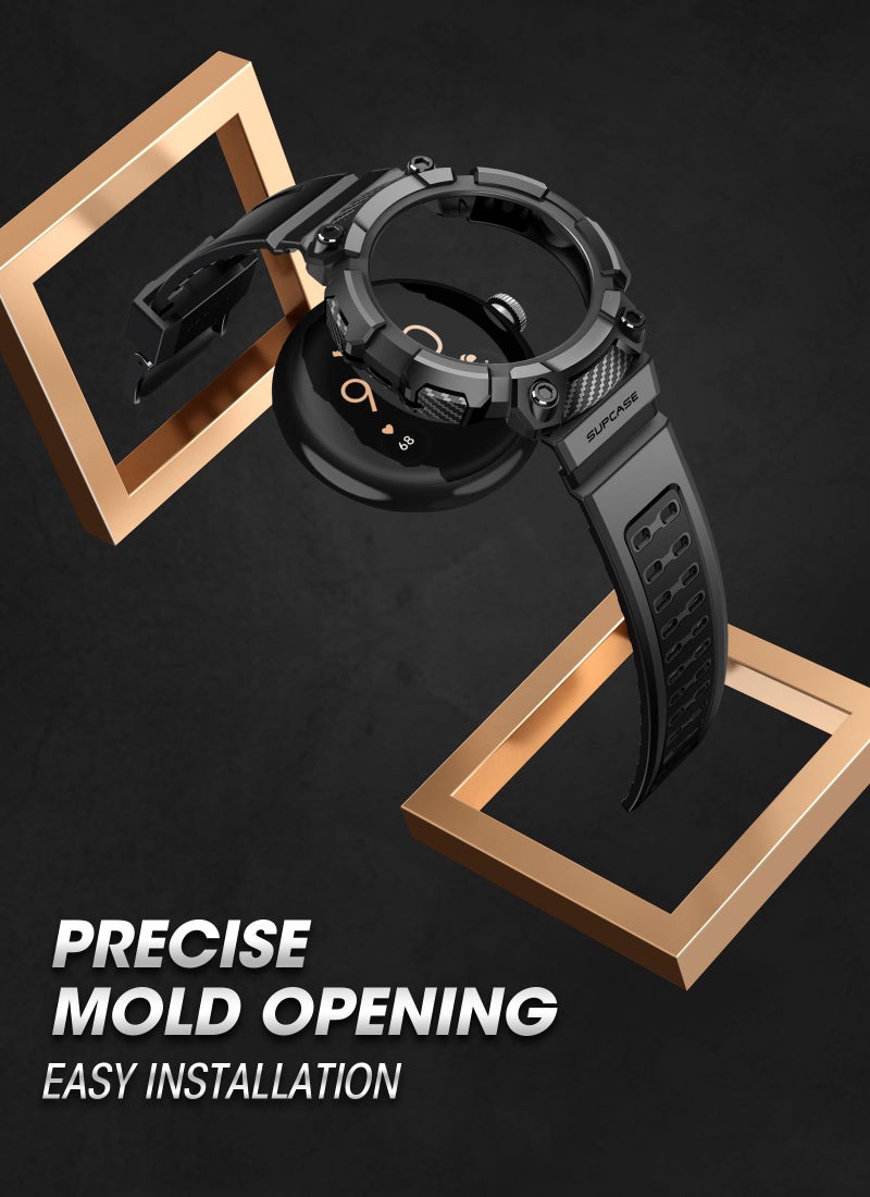 SUPCASE for Google Pixel Watch 3 45mm Case with Band (Unicorn Beetle Pro), [Military-Grade Protection] [Anti-Scratch] Rugged Men Cover with Adjustable Strap Band for Pixel Watch 3 45mm, Black - Image 5