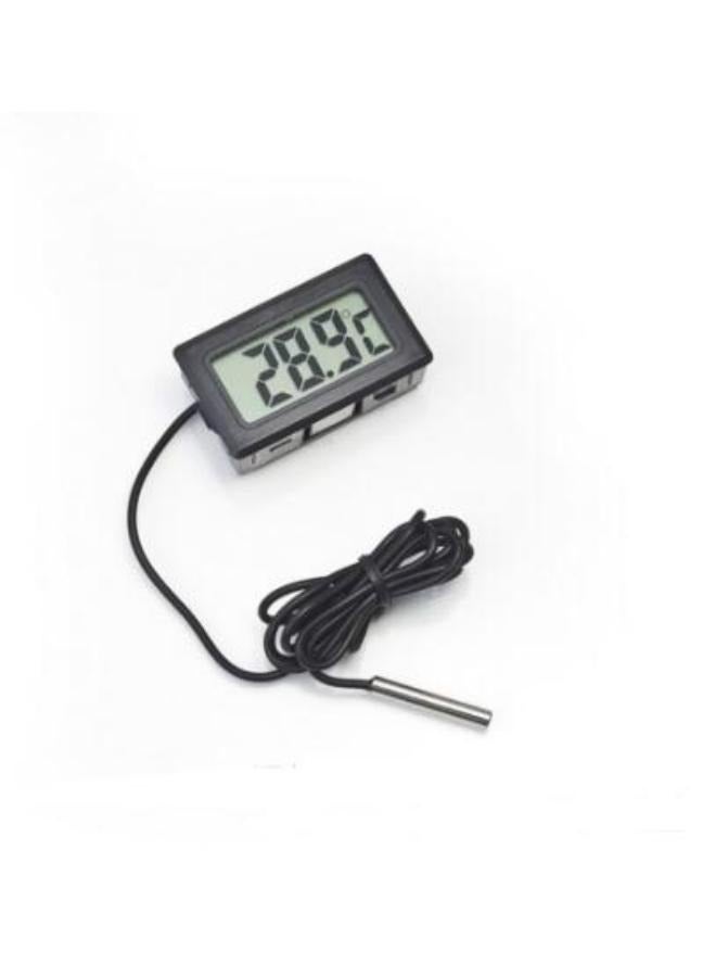 مقياس حرارة رقمي صغير بشاشة LCD مزود بمستشعر TPM-10، للمجمدات والثلاجات وأحواض السمك، مقياس حرارة مدمج مع سلك باللونين الأبيض والأسود - Image 5