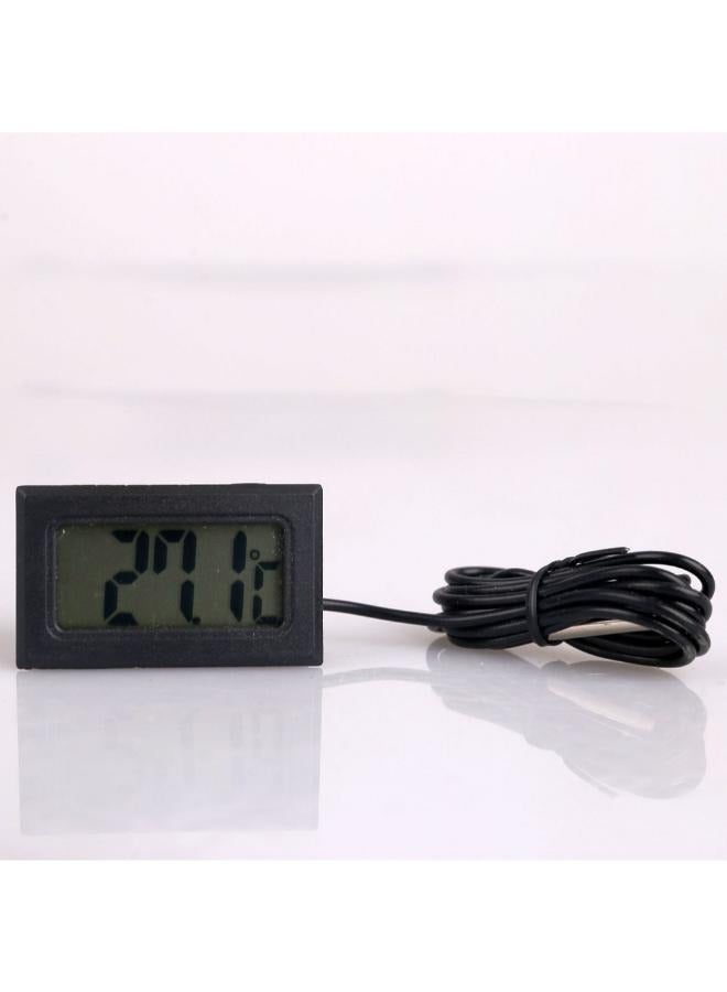 مقياس حرارة رقمي صغير بشاشة LCD مزود بمستشعر TPM-10، للمجمدات والثلاجات وأحواض السمك، مقياس حرارة مدمج مع سلك باللونين الأبيض والأسود - Image 1