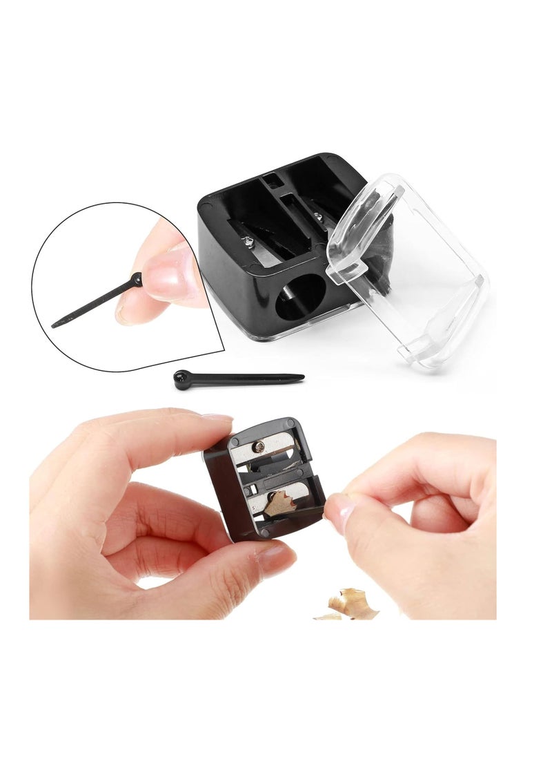 Caliee Caliee 3 Pack Makeup Pencil Sharpener 4 in 1 Eyebrow Makeup Sharpening Tool Duckbill Shape Eyebrow Pencil Sharpener Travel-Friendly Cosmetic Pencil Sharpener Set  - Image 4