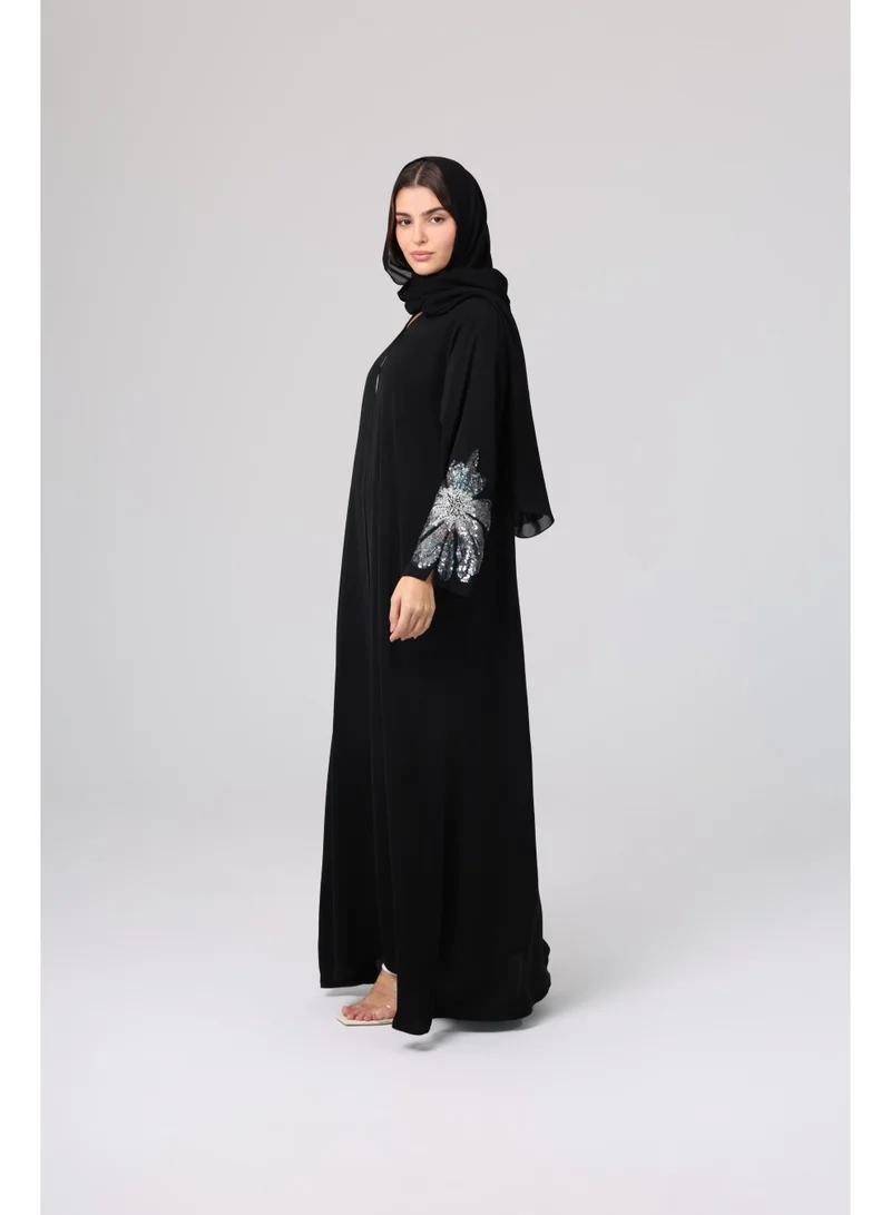 اكسا عباية لامعة مطرزة شك سادة ABY1127