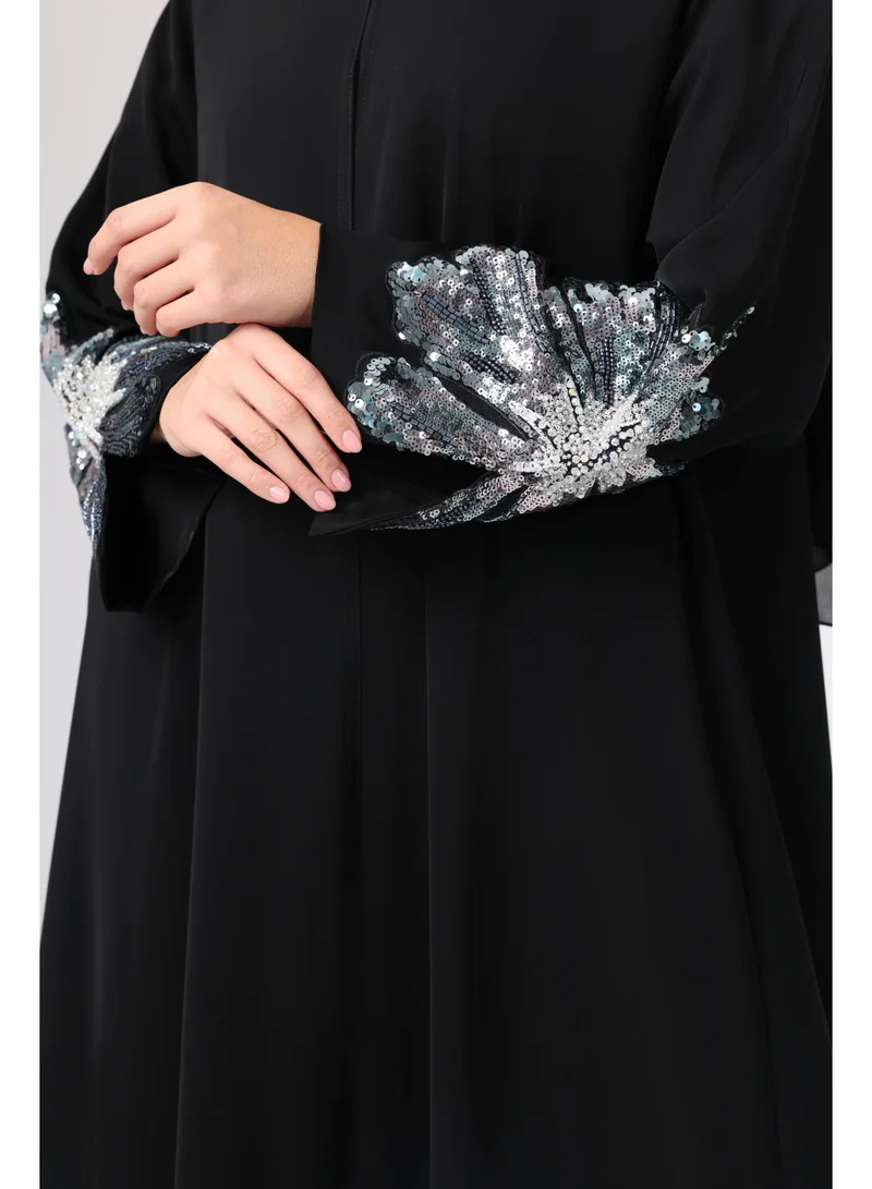 اكسا عباية لامعة مطرزة شك سادة ABY1127