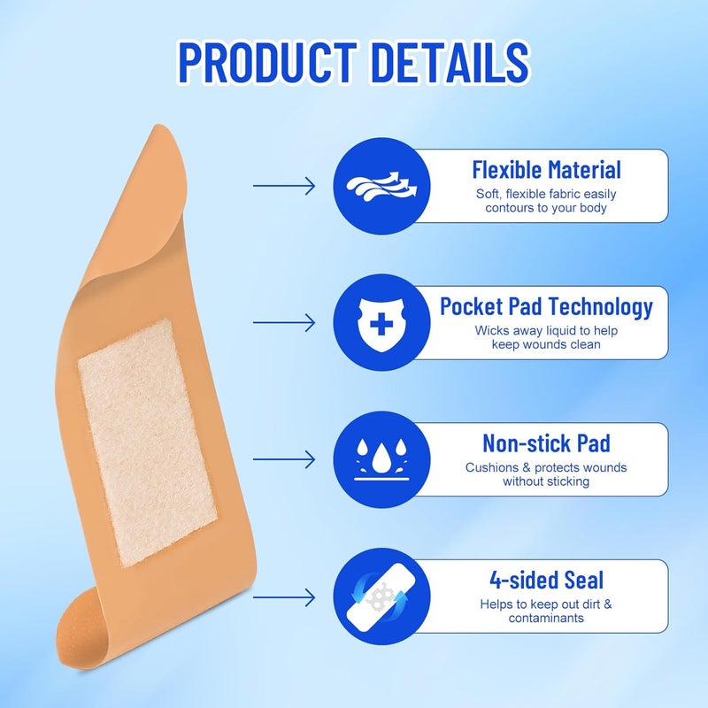 Bgtecho 720 Pcs Adhesive Bandages Variety Pack Flexible Adhesive Bandage Bulk Assorted Sizes Fingertip Bandages Breathable  Waterproof Bandage for First Aid and Wound Care - Image 3