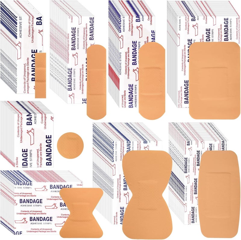 Bgtecho 720 Pcs Adhesive Bandages Variety Pack Flexible Adhesive Bandage Bulk Assorted Sizes Fingertip Bandages Breathable  Waterproof Bandage for First Aid and Wound Care - Image 1