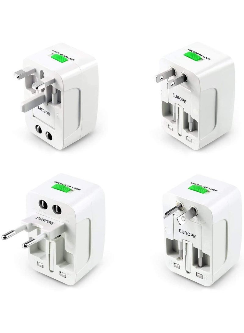 Worldwide Travel Adapter All-in-One Universal Wall Charger, Works with EU AU UK CA US CN JP HK Outlets, Surge Protection, Compact for Global Travel (White) - Image 5