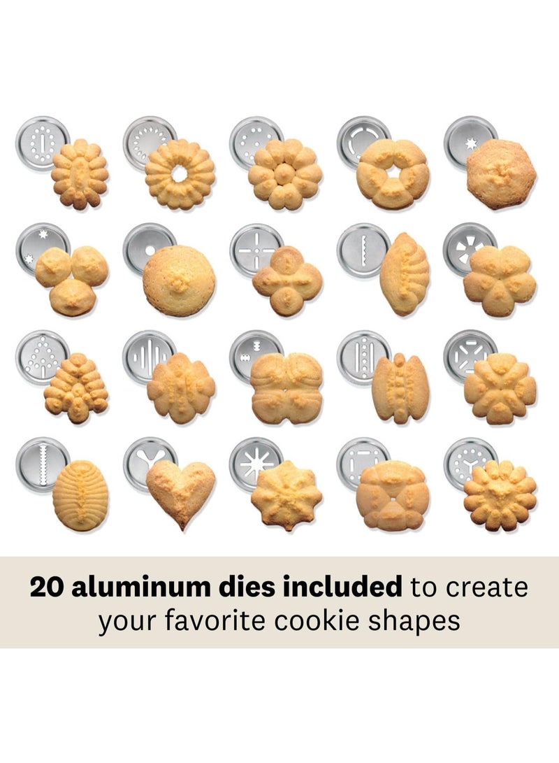 MARCATO MARCATO Atlas Biscuit Maker Press, Made in Italy, Includes 20 Cookie Disc Shapes, Classic Silver  - Image 4