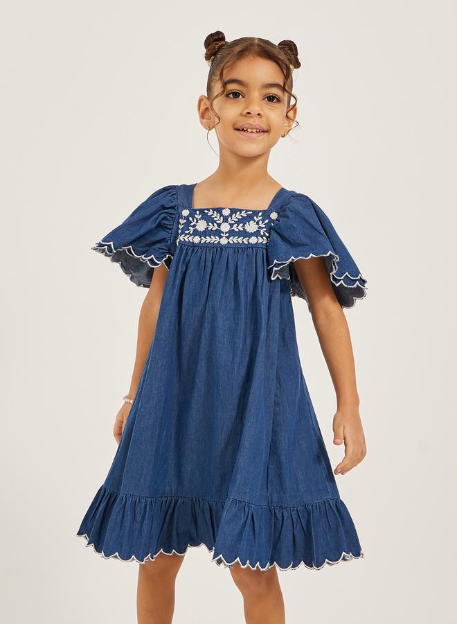 Styli Ruffled Denim Dress - Image 2
