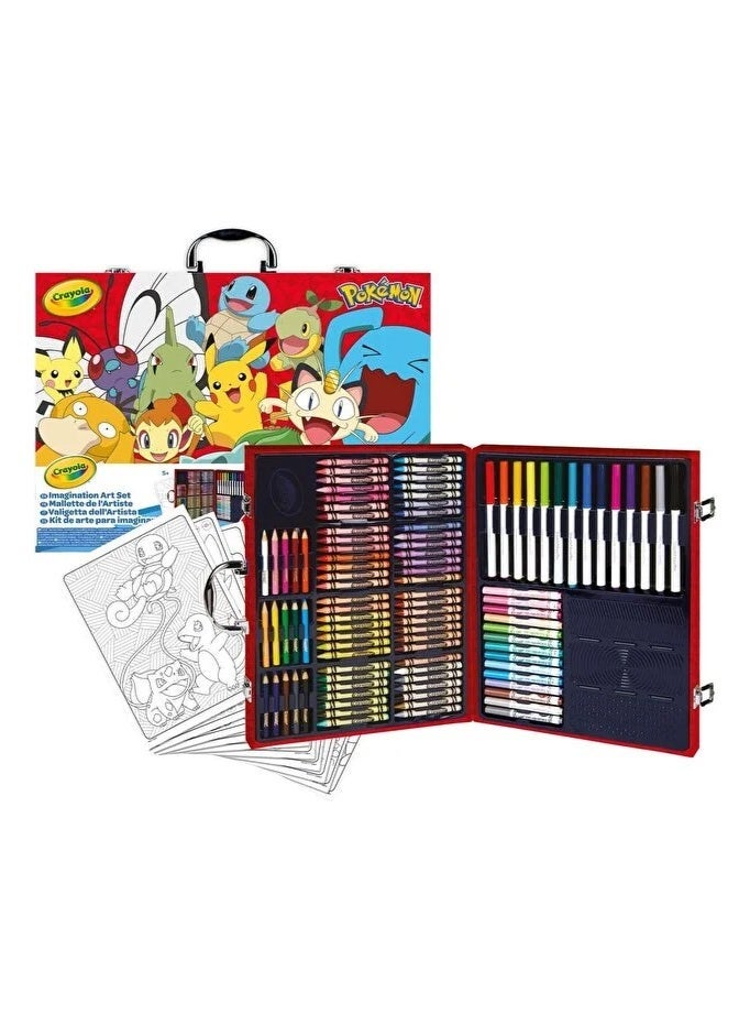Crayola Pokémon Artist Briefcase, 115-Piece Creative Set, Ages 5+, Multicoloured - Image 1