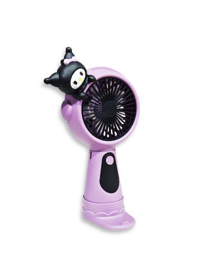 Cute cartoon handheld fan, 3 different speeds, USB rechargeable battery for easy use anywhere, small and lightweight design perfect for carrying in your bag or on your desk, safe materials and attractive design for kids and adults, tabletop fan holder, great summer gift - Image 3