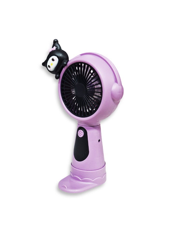 Cute cartoon handheld fan, 3 different speeds, USB rechargeable battery for easy use anywhere, small and lightweight design perfect for carrying in your bag or on your desk, safe materials and attractive design for kids and adults, tabletop fan holder, great summer gift - Image 2