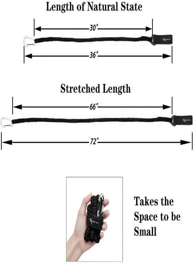 MOPHOEXII Kayak Paddle Leash Kayak Rod Leash Kayak Paddle Lanyard Stretchable Coiled Lanyard Leash Kayak Fishing Accessories for Kayak and Paddles Black 4 Pack - Image 2