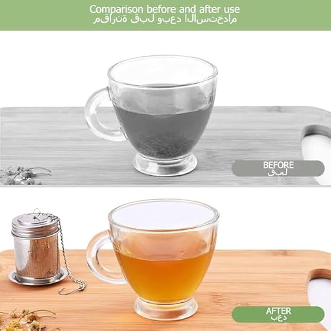 Gerui 2 Pcs Premium Stainless Steel Tea Strainers For Brewing Loose TeaSpicesSeasonings Teapot CupsStainless Steel Tea Diffuser With ChainsClassic Metal Mesh Tea Filter For Cups Mugs Teapots - Image 4