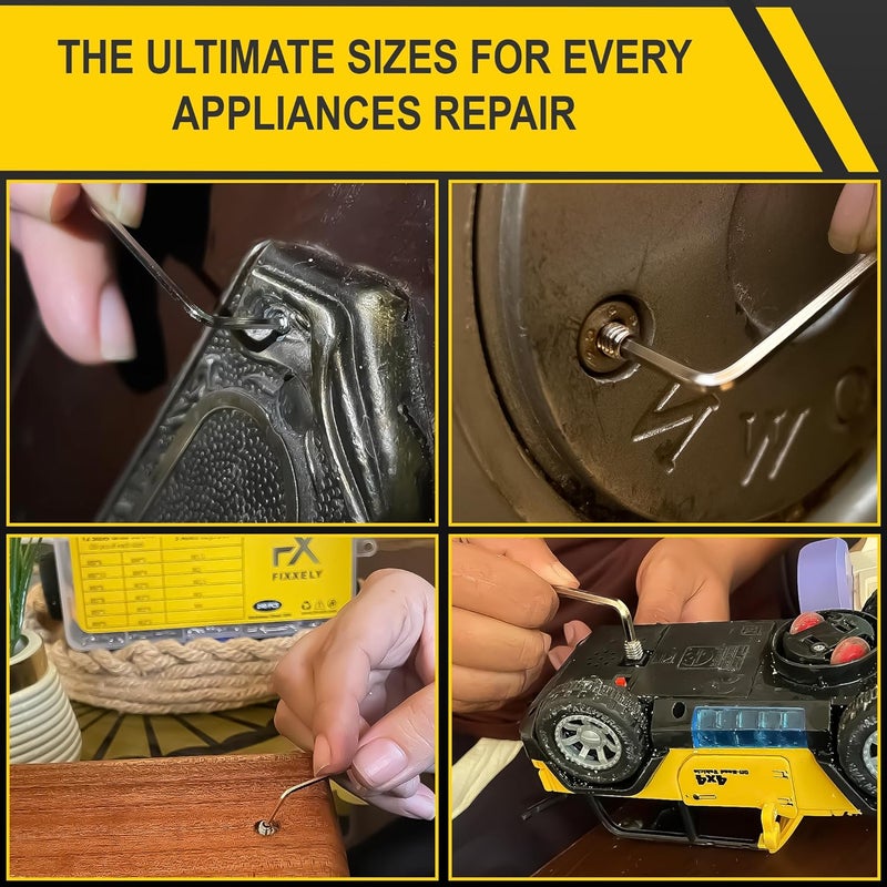 FIXXELY Set Screws Assortment Kit (M3, M4, M5, M6, M8) with Allen Keys – Durable 240 Pcs Metric Cup Point 304 Stainless Steel for Bathroom Fixtures, Door Knobs, Faucets, Plumbing, and More - Image 4