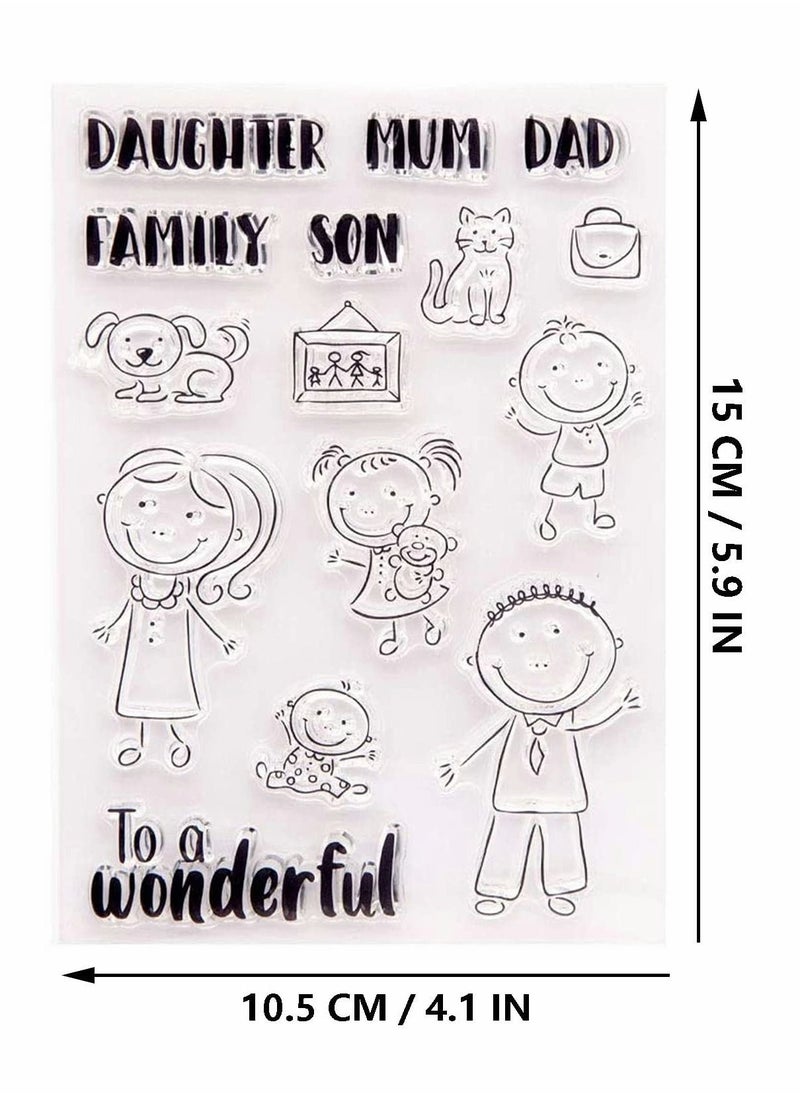 Y&D Clear Stamps Silicone Cards, Happiness Family for Card Making Decoration DIY Scrapbooking  - Image 5