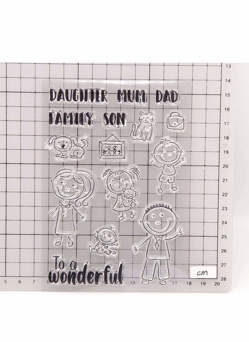 Y&D Clear Stamps Silicone Cards, Happiness Family for Card Making Decoration DIY Scrapbooking  - Image 4