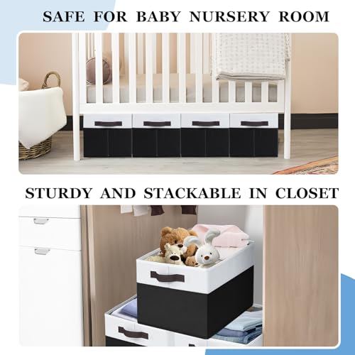 Criusia Large Storage Bins for Shelves 4 Pack, Closet Storage Baskets for Clothes Blanket Beddings Towels, Collapsible Fabric Closet Organizer Bins with Handles/ Laundry Room Organization - Image 5