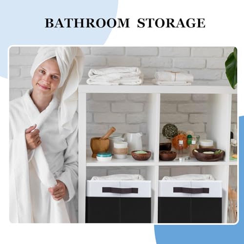 Criusia Large Storage Bins for Shelves 4 Pack, Closet Storage Baskets for Clothes Blanket Beddings Towels, Collapsible Fabric Closet Organizer Bins with Handles/ Laundry Room Organization - Image 4