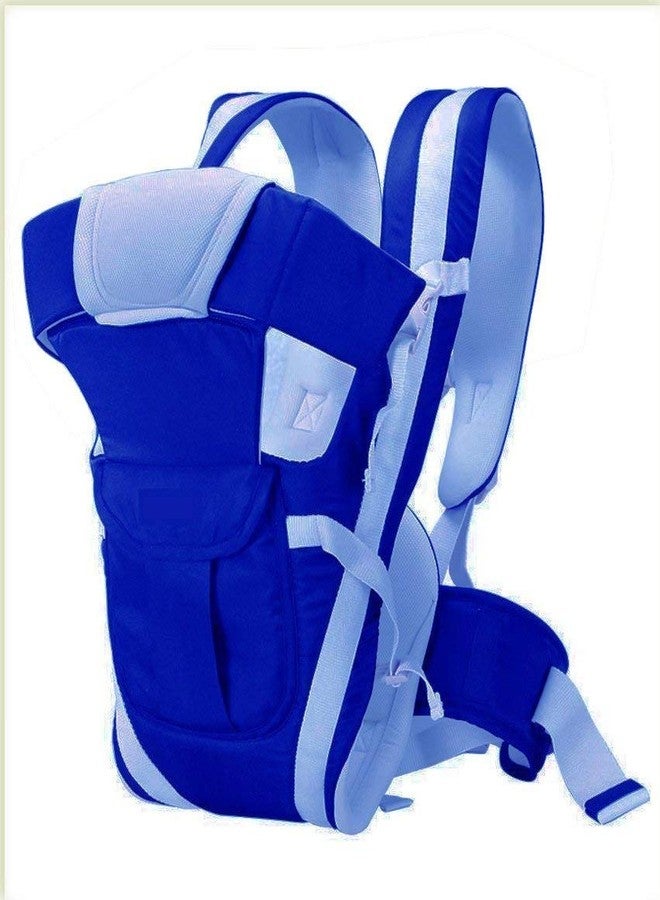 Crawl'in 4-in-1 Adjustable Baby Carrier Cum Kangaroo Bag/Honeycomb Texture Baby Carry Sling/Back/Front Carrier for Baby with Safety Belt and Buckle Straps (Royal Blue) - Image 1